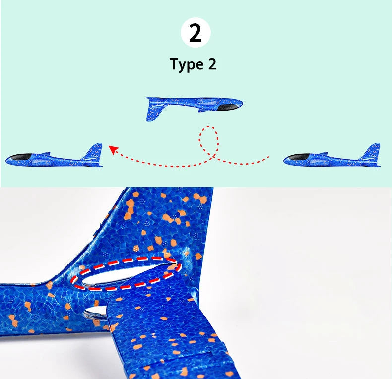 48cm Large Foam Plane Glider Hand Throw Airplane Inertial EPP Bubble Planes Outdoor Launch Kids Toys for Children Boys Gift