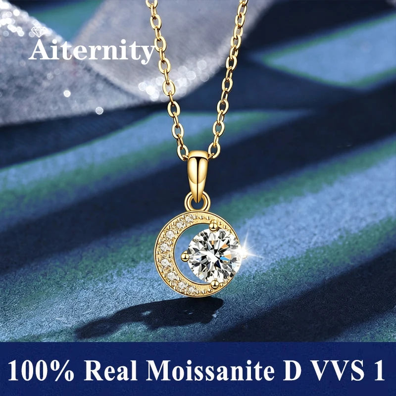 Fashion Luxury Trendy Classic 1ct GRA Moissanite Irregular Sqaure Necklace For Charm Women 925 Silver Party Jewelry Gift
