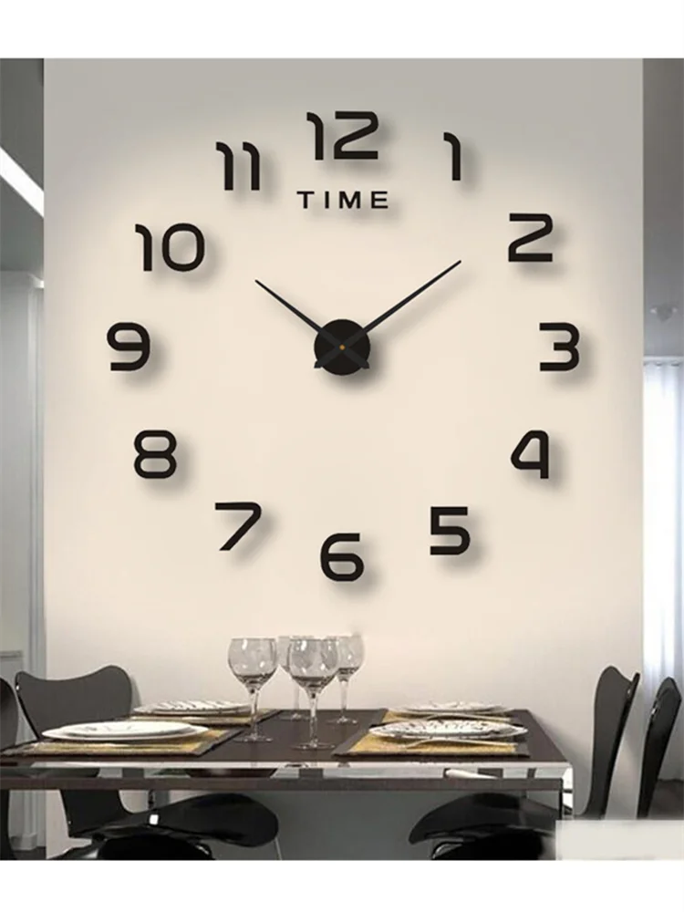 2026 Modern Design Large Wall Clock 3D DIY Quartz Clocks Fashion Watches Acrylic Mirror Stickers Living Room Home Decor Horloge