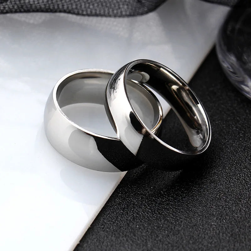 High quality titanium steel plated 18K gold ring couple ring Europe and the United States men and women 2mm4mm6mm8mm simple ring