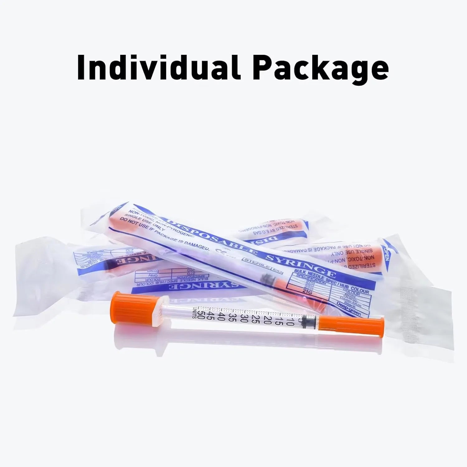 20 Pcs 0.5ml / 1ml Disposable Plastic Veterinary Syringes with Needle, For Pets & Farm Livestock Animals