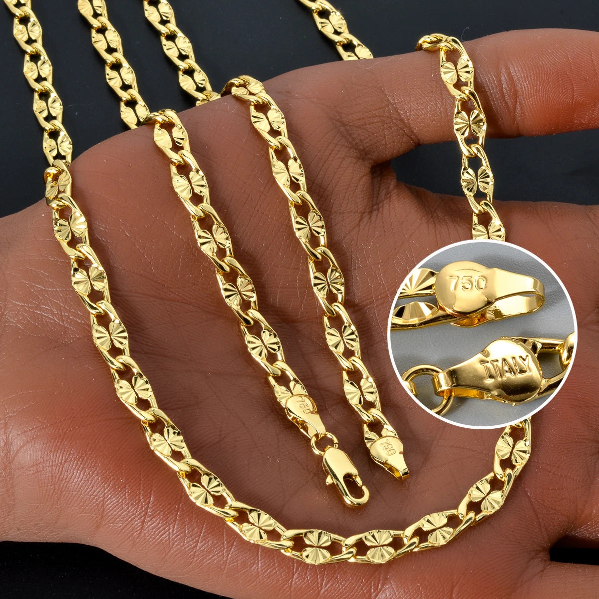 Sunny Jewelry Fashion Copper Chain Necklace Gold Plated For Women Man Daily Wear Party Wedding Engagement Jewelry Gift