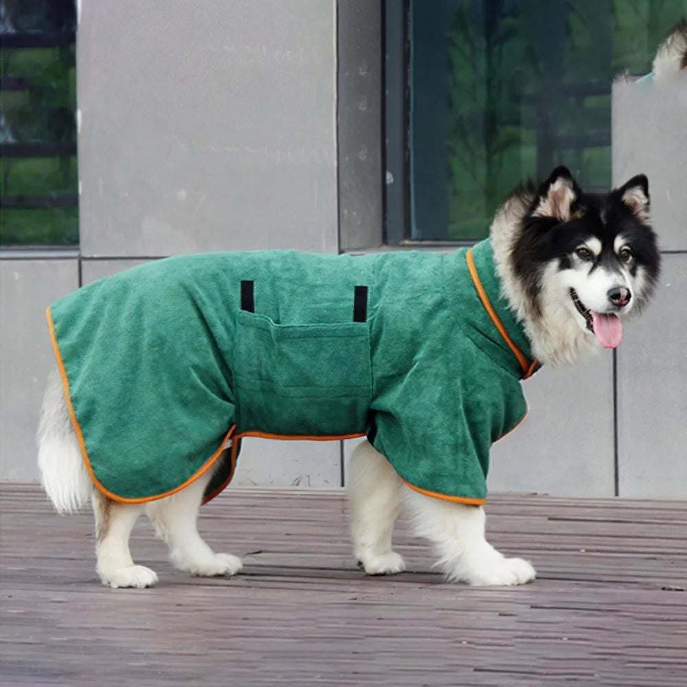 Pet Product Absorbent Dog Bathrobe Quick Drying Soft Fiber Dog Bath Towel Adjustable Pet Absorbent Bathrobe Large Small Dogs