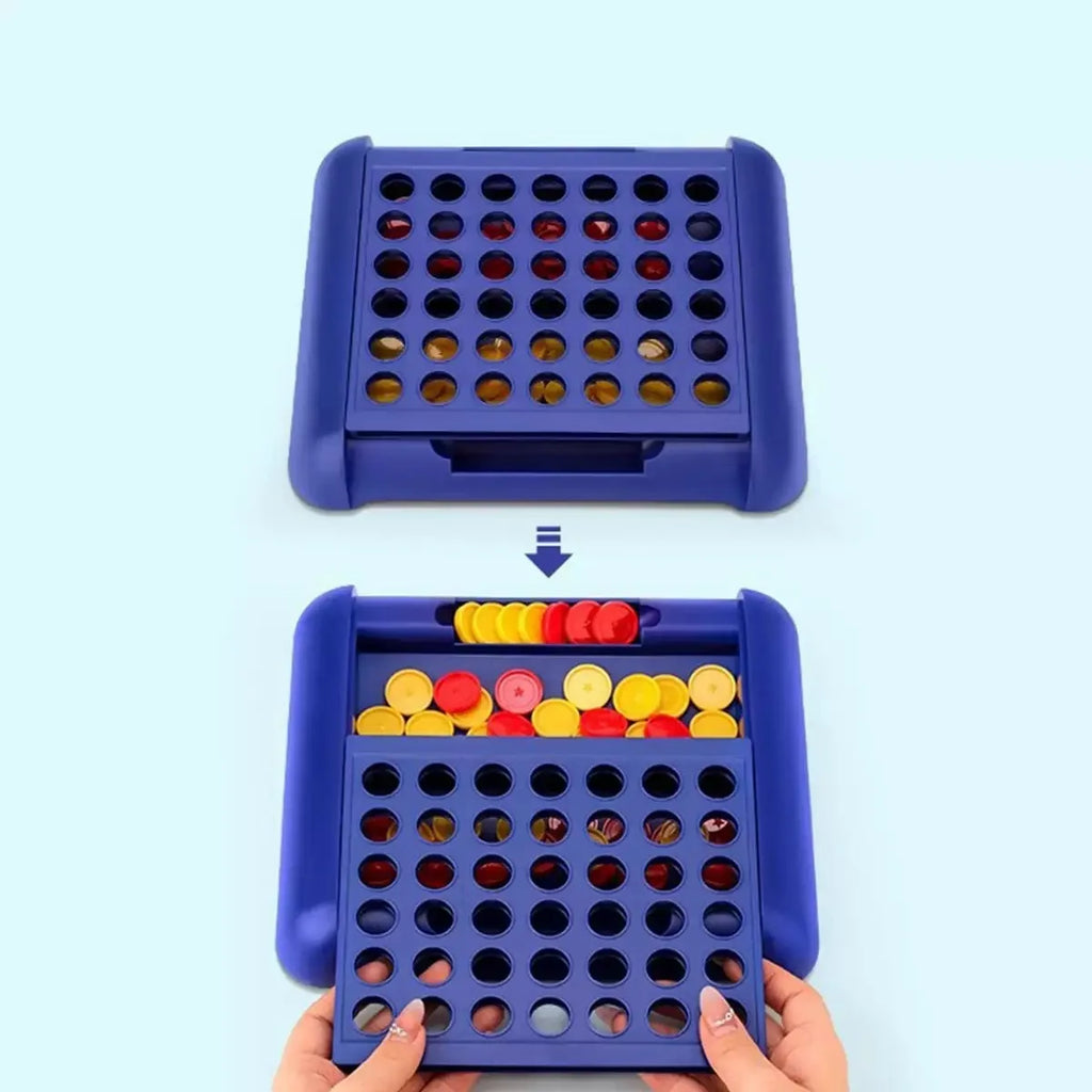 1PCS Four-In-A-Row Chess Connection Classic Family Board Game, Fun Educational Toy for Kids Aged 3+, Gift Box Packaging