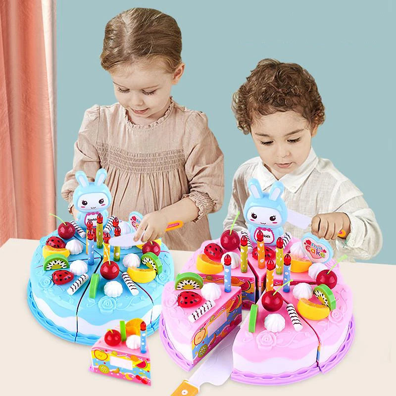 Cutting Fruits Vegetables Toys Set Game Baby Plastic Food Toy Simulated Kitchen Toy Children Pretend Play Cakes Toys Girls Gifts