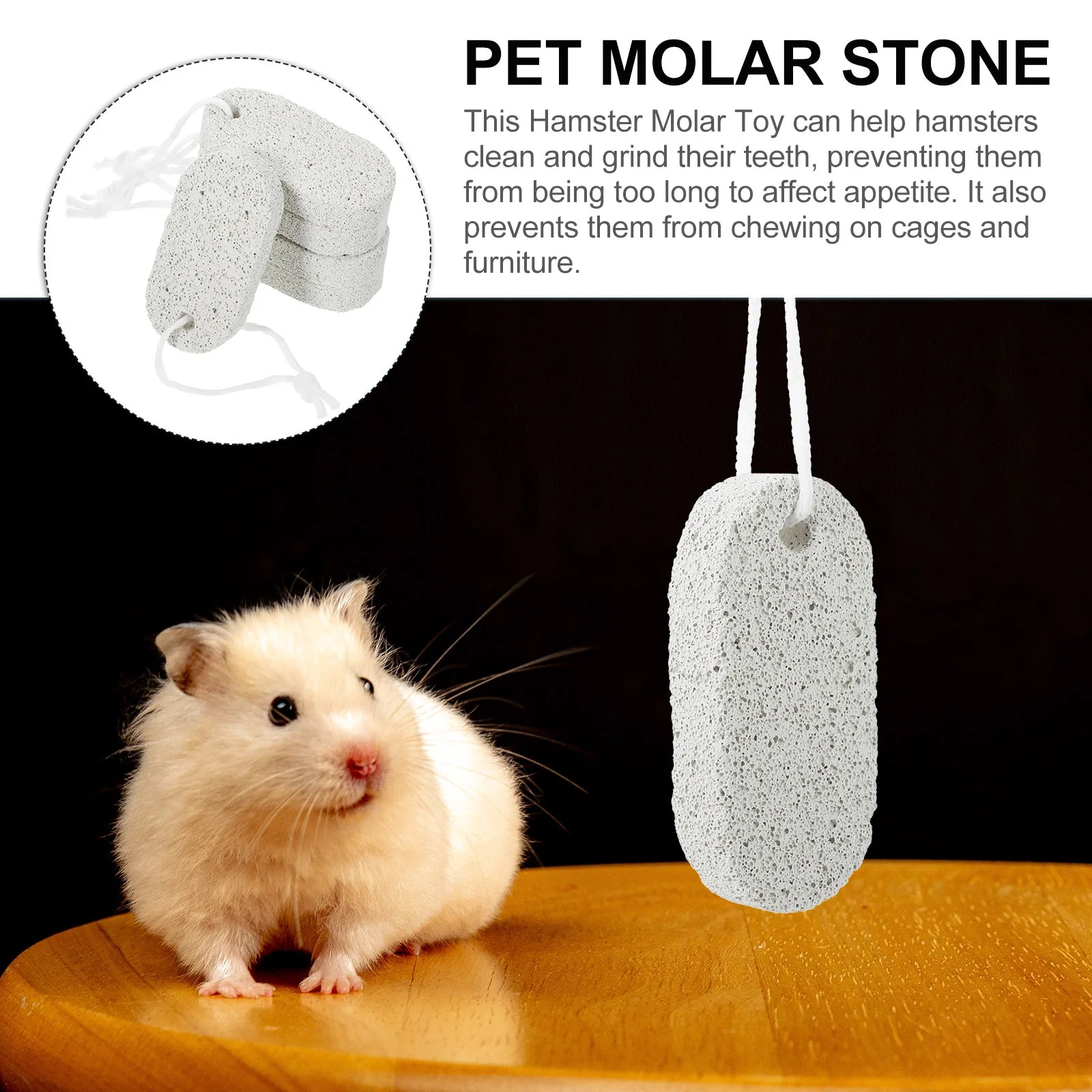5Pcs Hamster Teeth Pumice Stone Bunny Molar Chew Toy Rabbit Volcanic Rock Chinchilla Grinding Pet Supply Bedding Litter
