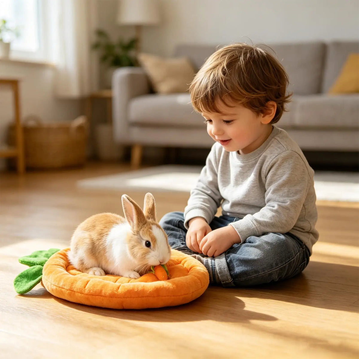 Warm Carrot Shaped Bunny Mat Soft Breathable Cute Sofa Mat for Pet Small Animal Hamster Bunny Puppy Kitty Sleeping Bed Mat