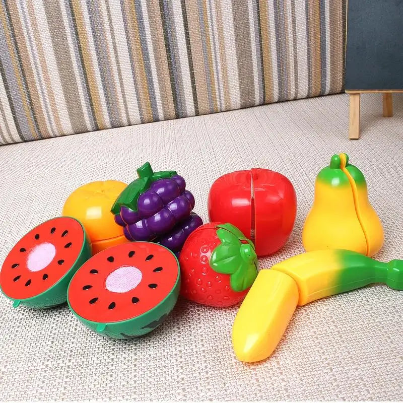 Simulated Fruit and Vegetable Cutting Play Toys Children Pretend Play Parent-child Interaction Toy for Birthday Gift TMZ