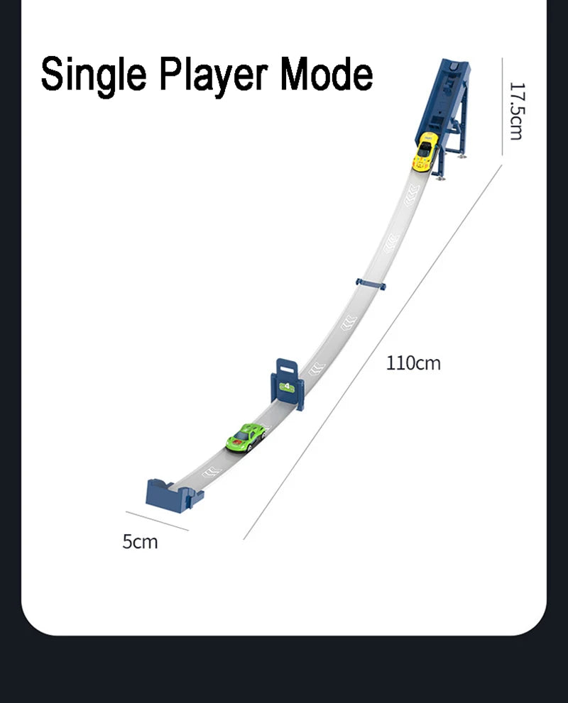 Kid Track Car Racing Set Toy DIY Assembled Track Kits Catapult Rail Car Racing Strategy Game Fun Interactive Social Toy Boy Gift