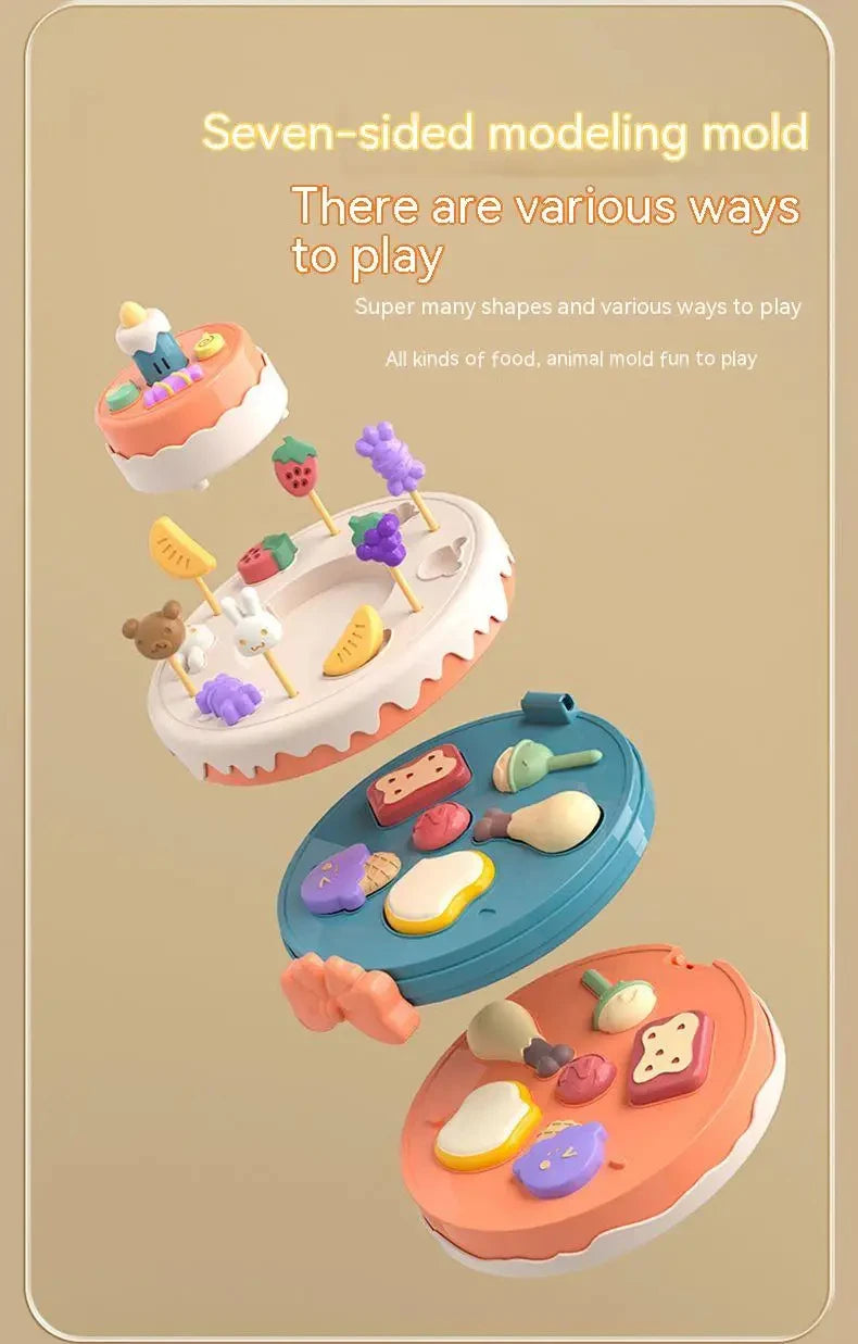 3D Plasticine Mold Modeling Clay Noodle Maker Diy Plastic Play Dough Tools Sets Toys Ice Cream Color Clay for Kids Birthday Gift