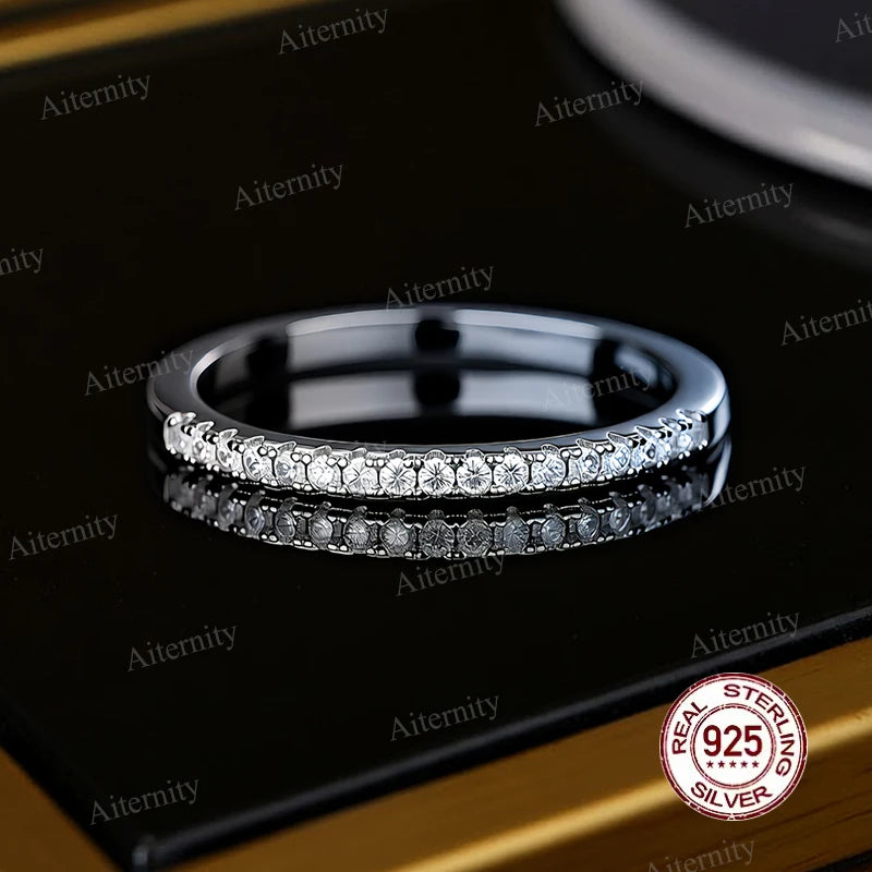 Wholesale Moissanite And Zircon Unisex Rings 100% Real S925 Silver Ring D VVS1 For Men and Women Luxury Brilliant