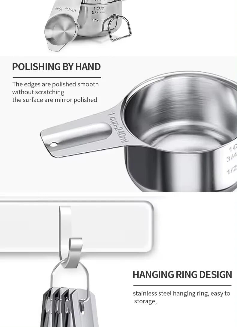 stainless steel measuring cup and spoon  Teaspoon measuring tools for cooking and baking