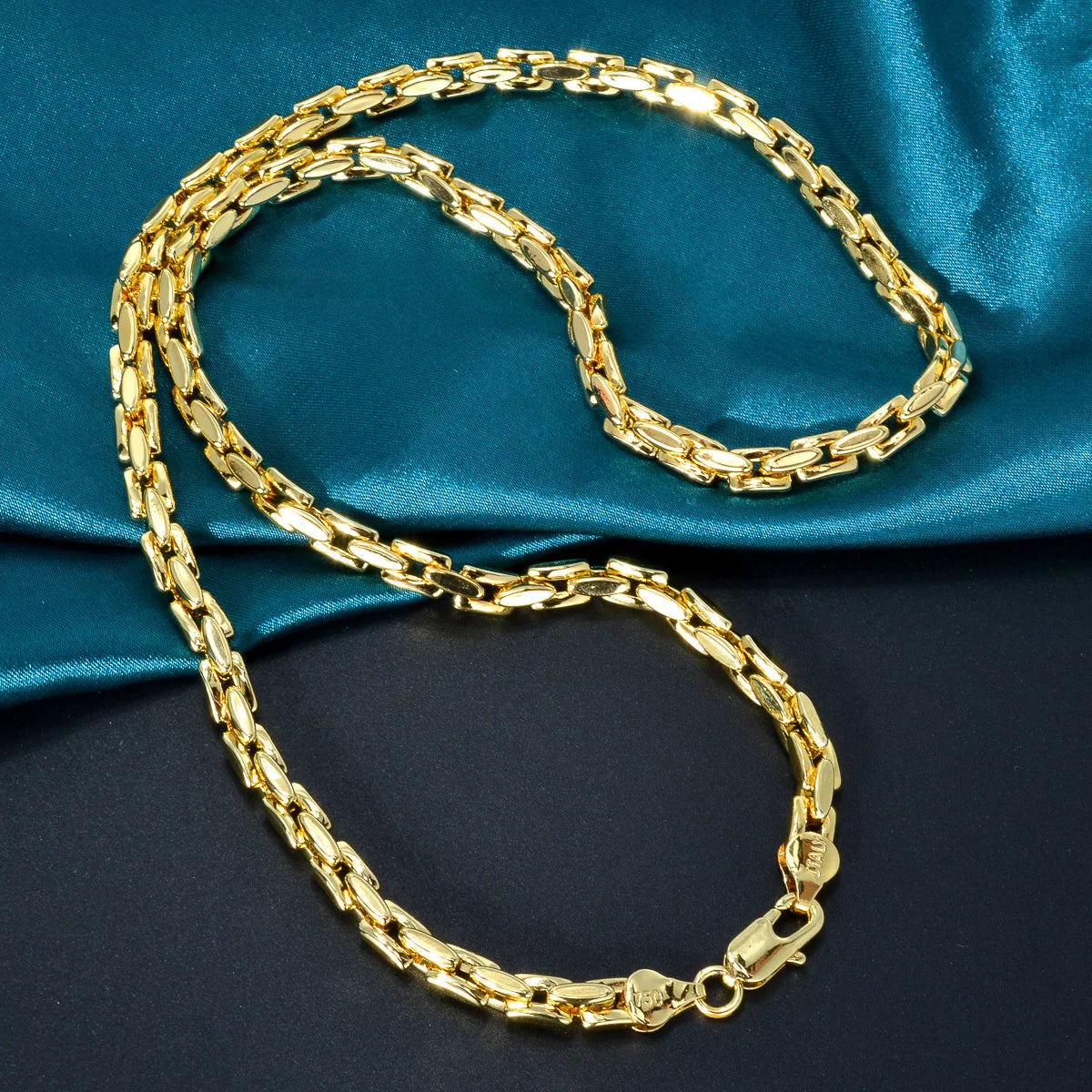 Dubai 18k Gold-Plated Hiphop Link Chain Necklace For Women Man Statement Gold Color Choker Classic Trendy Wedding Party Gifts