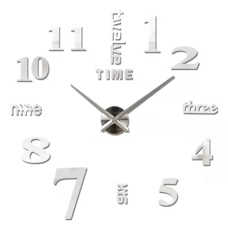2026 Modern Design Large Wall Clock 3D DIY Quartz Clocks Fashion Watches Acrylic Mirror Stickers Living Room Home Decor Horloge