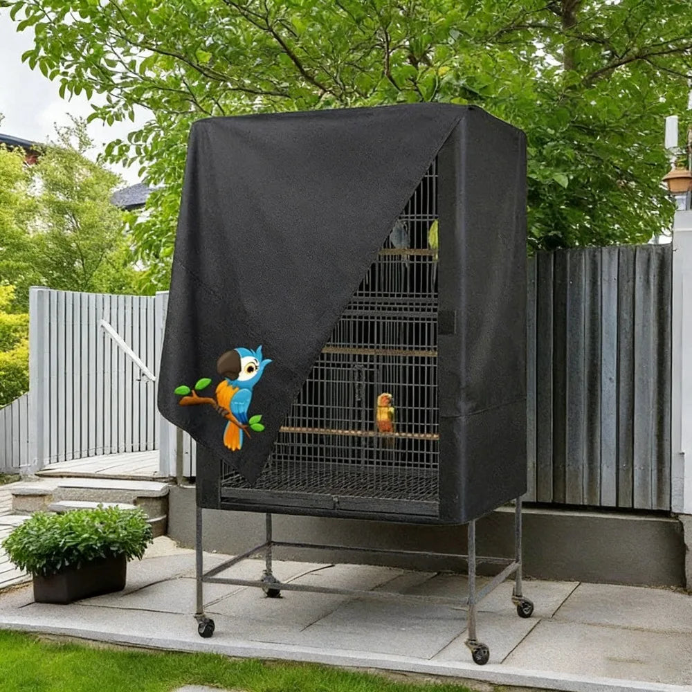 Light-Blocking & Ventilated Oxford Cloth Bird Cage Cover - Waterproof Dustproof, Night Pet Bird Cage Shield