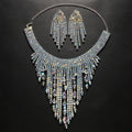 Stonefans Bohemian Drag Queen Exaggerated Tassel Necklace Set Earring Geometric Wedding Banquet African Jewelry Set Accessories