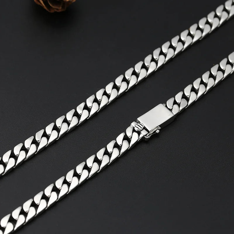 925 Silver Chains Original Certified Cuban Chain Authentic 925 Solid Silver Necklace