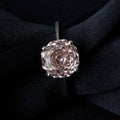 Potiy 2ct Octagon Rose Cut Morganite Pink Cubic Zirconia Solitaire Ring, 925 Sterling Silver Jewelry Gift for Women with