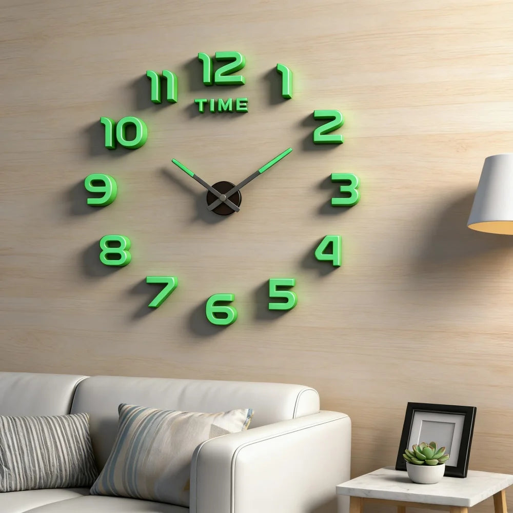 2D/3D Large Roman Numeral Acrylic Mirror Wall Clock Sticker Fashion DIY Quartz Clocks Watch Home Decoration Living Room Stickers