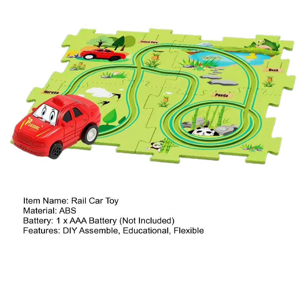 Flexible Railway Track Rail Car Puzzel Toy DIY Assemble Jigsaw Parent-child Interaction Toy Electric Track Car Puzzle Toys Gifts