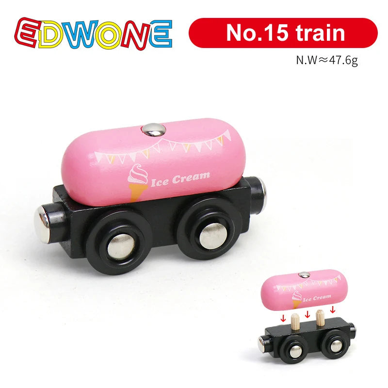 1pcs Magnetic Train Toys Wooden Train Locomotive Car Truck Railway Accessories Fit for Wooden Tracks Toys Gifts