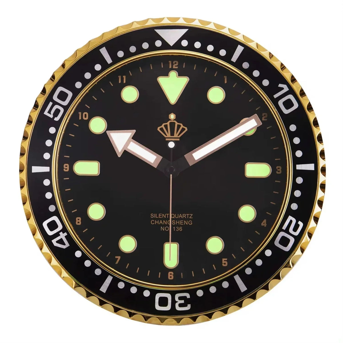 Wall Clock 28/30cm Gold and Silver Border Creative Wall Clock Modern Design Luxury Home Decoration Silent Quartz Clock
