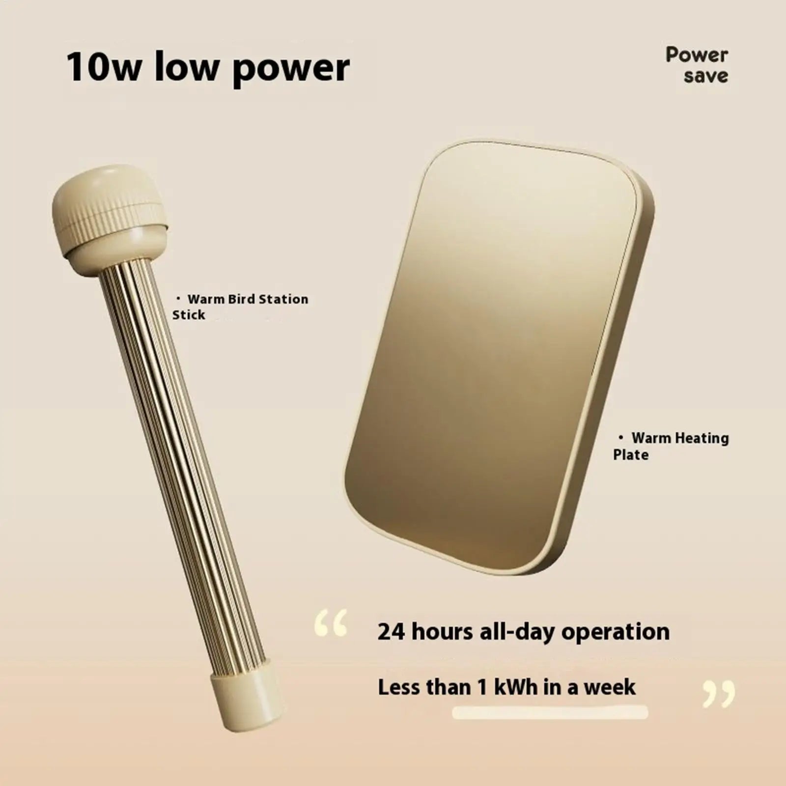 Auto Thermostat Heated Bird Perch Safe Warmer Stand with Anti Bite Design for Parakeets Conure Parrots Nighttime Winter Supplies