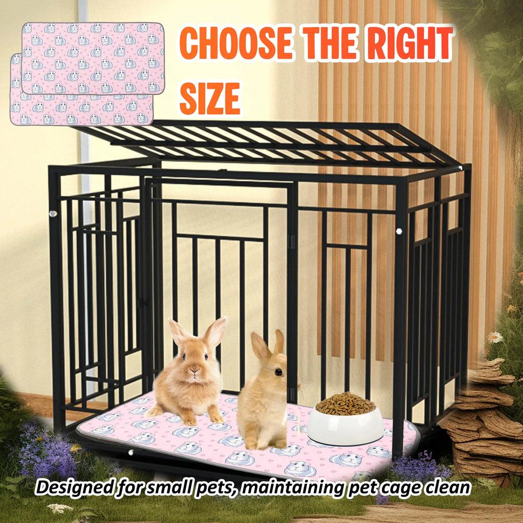 2Pcs Guinea Pig Cage Liner Reusable Washable Rabbit Absorbent Mat Waterproof Hamster Pee Pad for Guinea Pig Rabbit Hedgehog