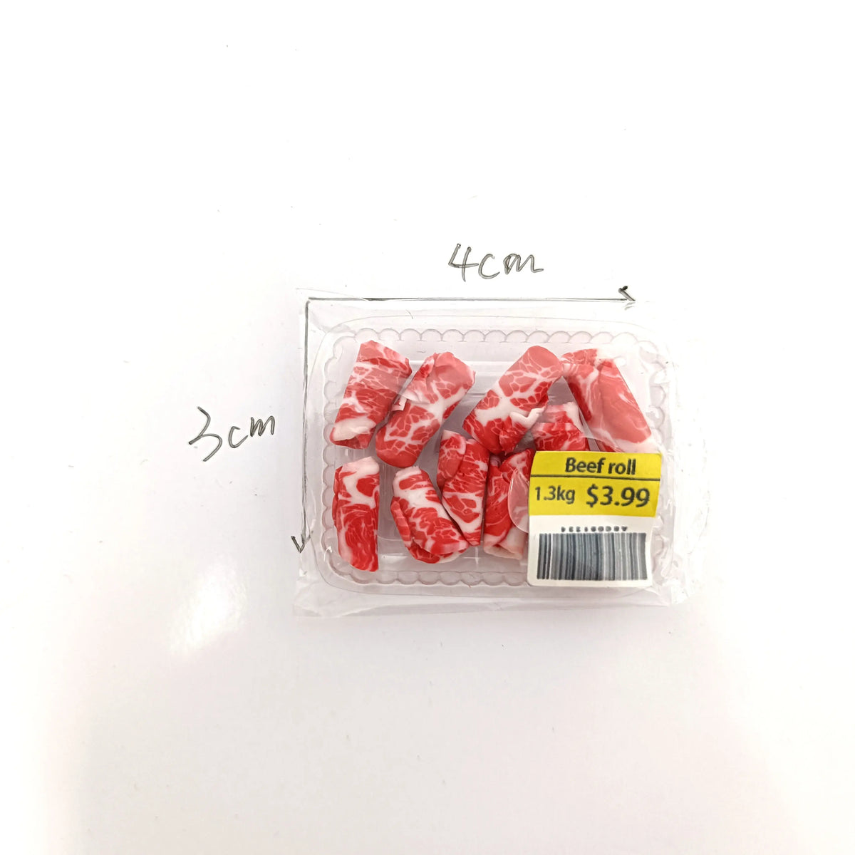 New Miniature Supermarket Food Simulation Beefsteak Salmon Bacon Beef Roll for Doll House Mini Kitchen Clay Food Accessories