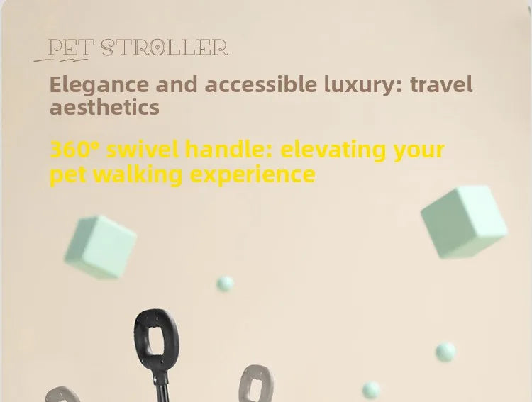 Foldable Small Pet Stroller Cart Lightweight Oxford Dog Cat Carrier Trolley Telescopic Pull Wagon Outdoor Walking Shopping