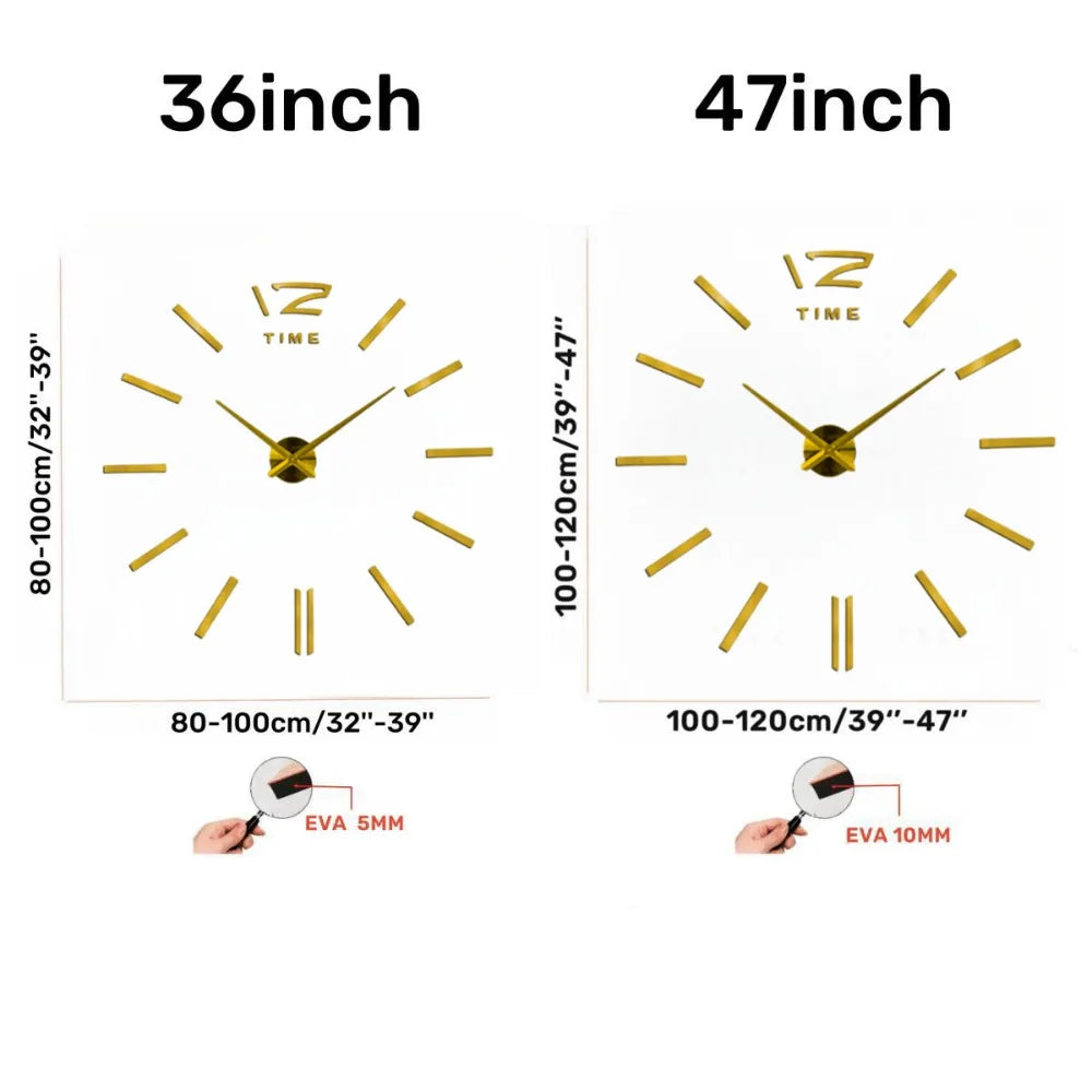 Large 3D Wall Clock Luminous Classic Wall Clocks DIY Digital Clock Wall Watches Stickers Silent Clock for Home Living Room Table