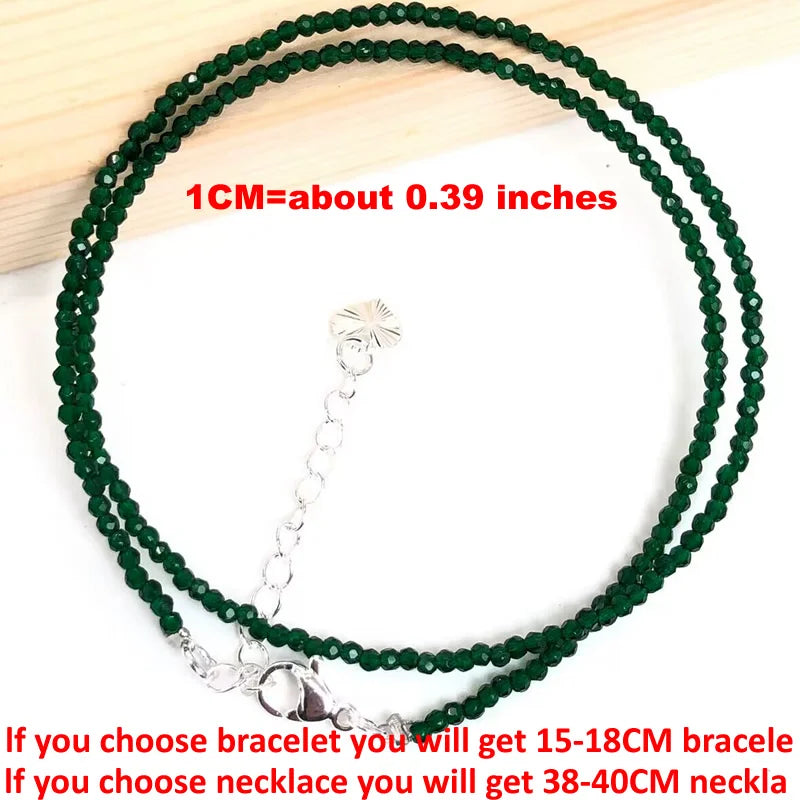 Natural Semi-precious Stone Necklaces for Women and Men Cut Angle 2mm Beads Crystal Necklace Bracelet Gem Zircon Agate Jewelry