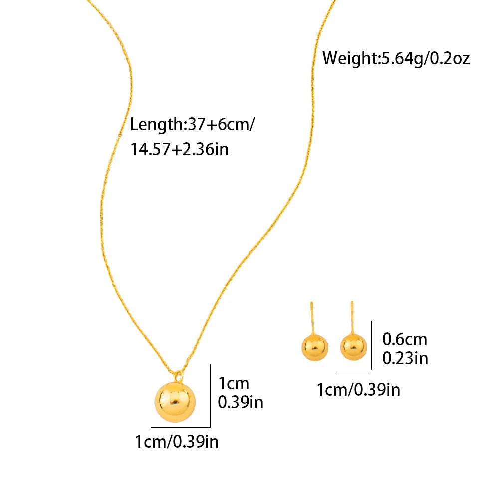 Italian  Gold Color Jewelry Set for Women Small Design Earrings and Necklace 2Pcs Set for Party Daily Wear Girls Gifts Jewelry