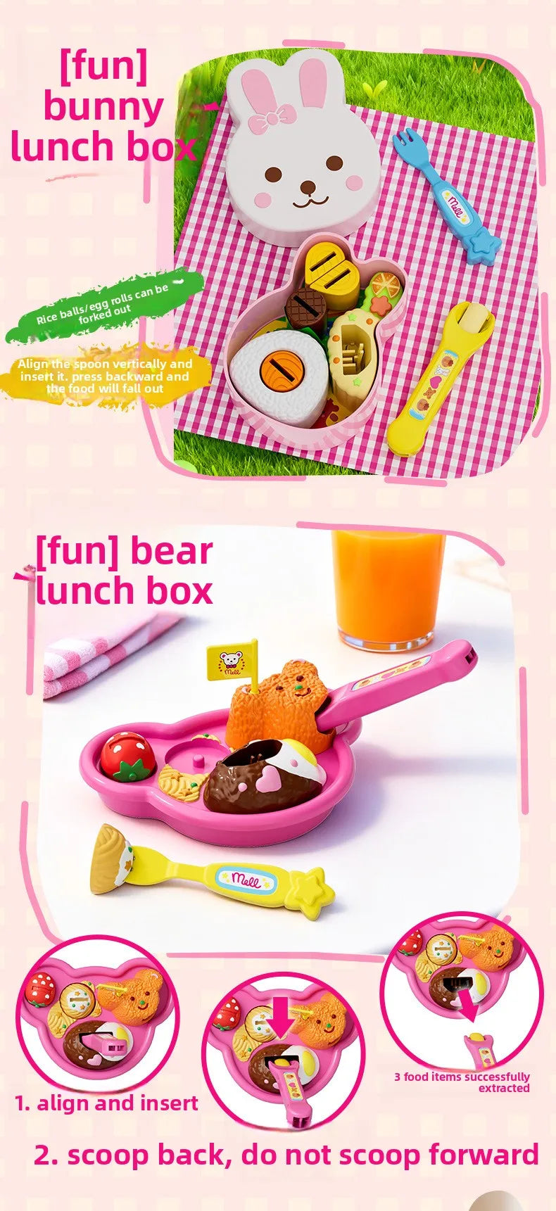 Little Bear Shape Pudding Feeding Set Pretend Play Early Education Lunch Box Pudding Toy Simulation Model Play House Toys Gifts