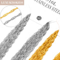 LUXUKISSKIDS Singapore Twisted Wholesale Chains Necklace 10pcs/lots Golden/Steel 2mm DIY Making Chain 18"20"22"24inch No Fade