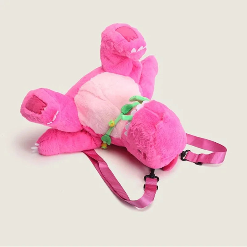 Cute Pink Dinosaur Plush Backpacks Super Soft Kawaii Animals Plushie Crossbody Bag Versatile Knapsack Beautiful Birthday Gifts