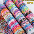 12/24/36pcs Random Bohemian Woven Bracelet Set with Tassel Colored Hand Woven Bracelet, Adjustable Ethnic Style Jewelry