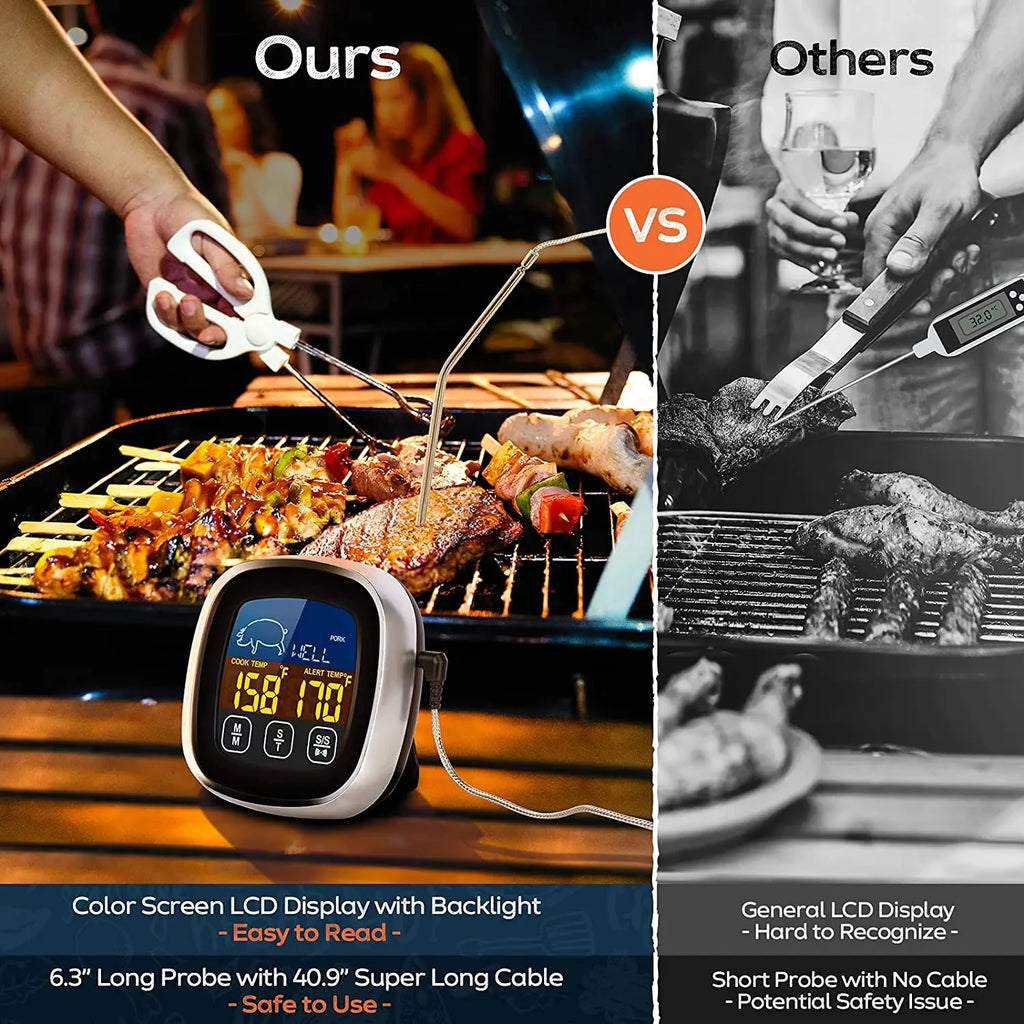 Digital Meat Thermometer Stainless Waterproof Touch Heat Gauge For Meat Thermometre Probe Kitchen Cooking BBQ Grill Thermometer