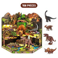 DIY Wooden Blocks Dinosaur Secret Realm 3D Wooden Puzzle Stereo Model Beginner Friendly Stress Relief Handmade Toys for Adults