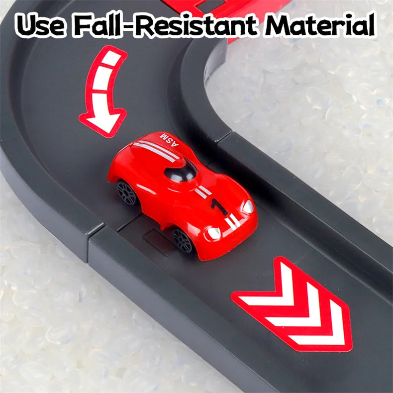 Track Parking Lot Toys Multi-Storey Rail Car Parking Building Fire Police Engineering Vehicle Car Children's Toys