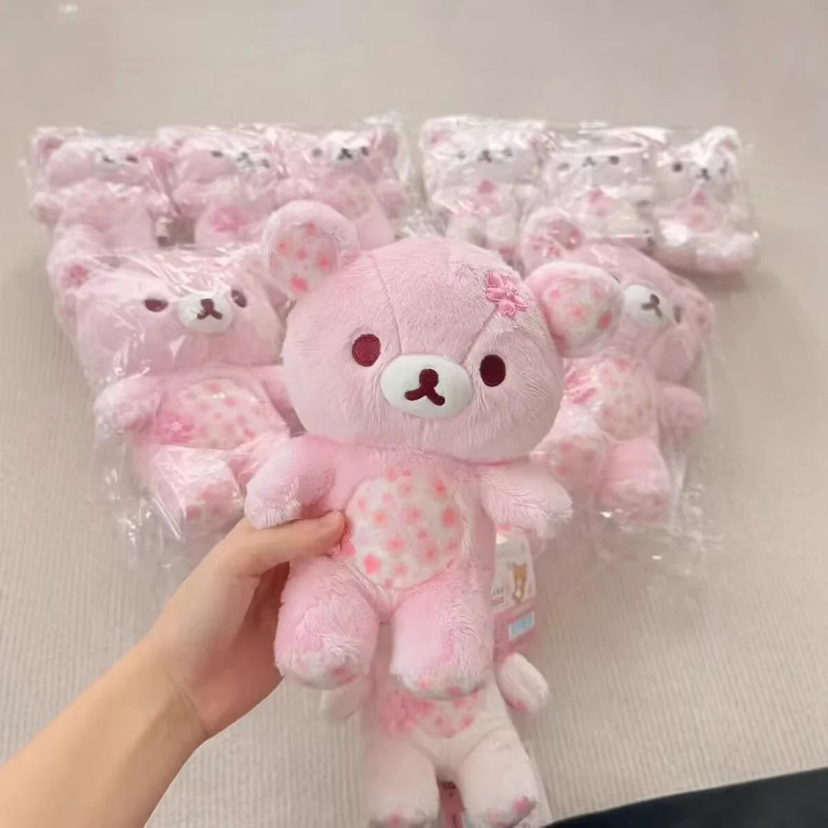 Rilakkuma Pink Cherry Blossom Floral Bear Plush Toy Stuffed Animal Soft Sleeping Hug Pillow Doll Birthday Gift For Women