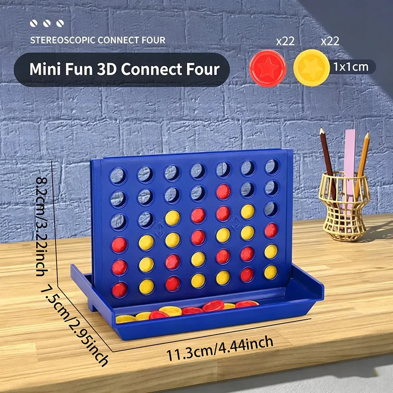 1PCS Four-In-A-Row Chess Connection Classic Family Board Game, Fun Educational Toy for Kids Aged 3+, Gift Box Packaging