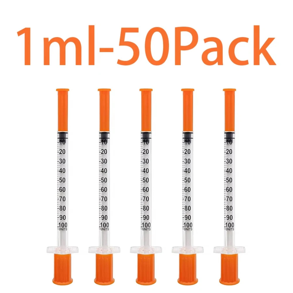 20/50/100pcs 1ml 0.5ml 30G Pet Animal Dog Cat Disposable Syringe Plastic Veterinary Syringe With Needles Medical Supplies