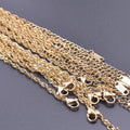 10pcs/Lot Gold Color Stainless Steel Chain 45cm Adjustable Necklace Width 1.2/1.5/1.6/2.2/2.5/3mm Men Women Jewelry Chain Bulk