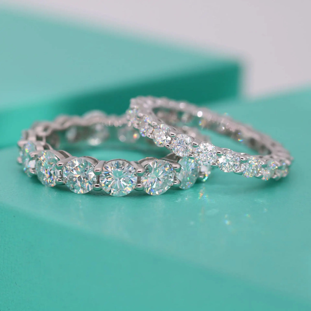 TY 2-5mm Full Moissanite For Women Sparkling Wedding Eternity Bands 100% S925 Sterling Silver Jewelry Classic Ring D VVS1