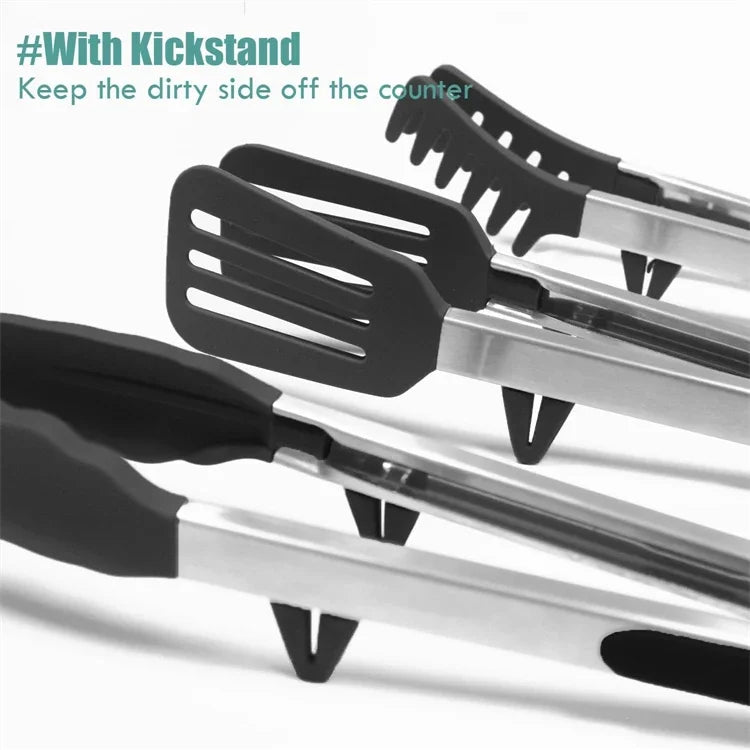 Kitchen Tongs Silicone Food Tongs Non Stick Cooking Serving Tongs For BBQ Salad Steak Pasta Spaghetti Noodles
