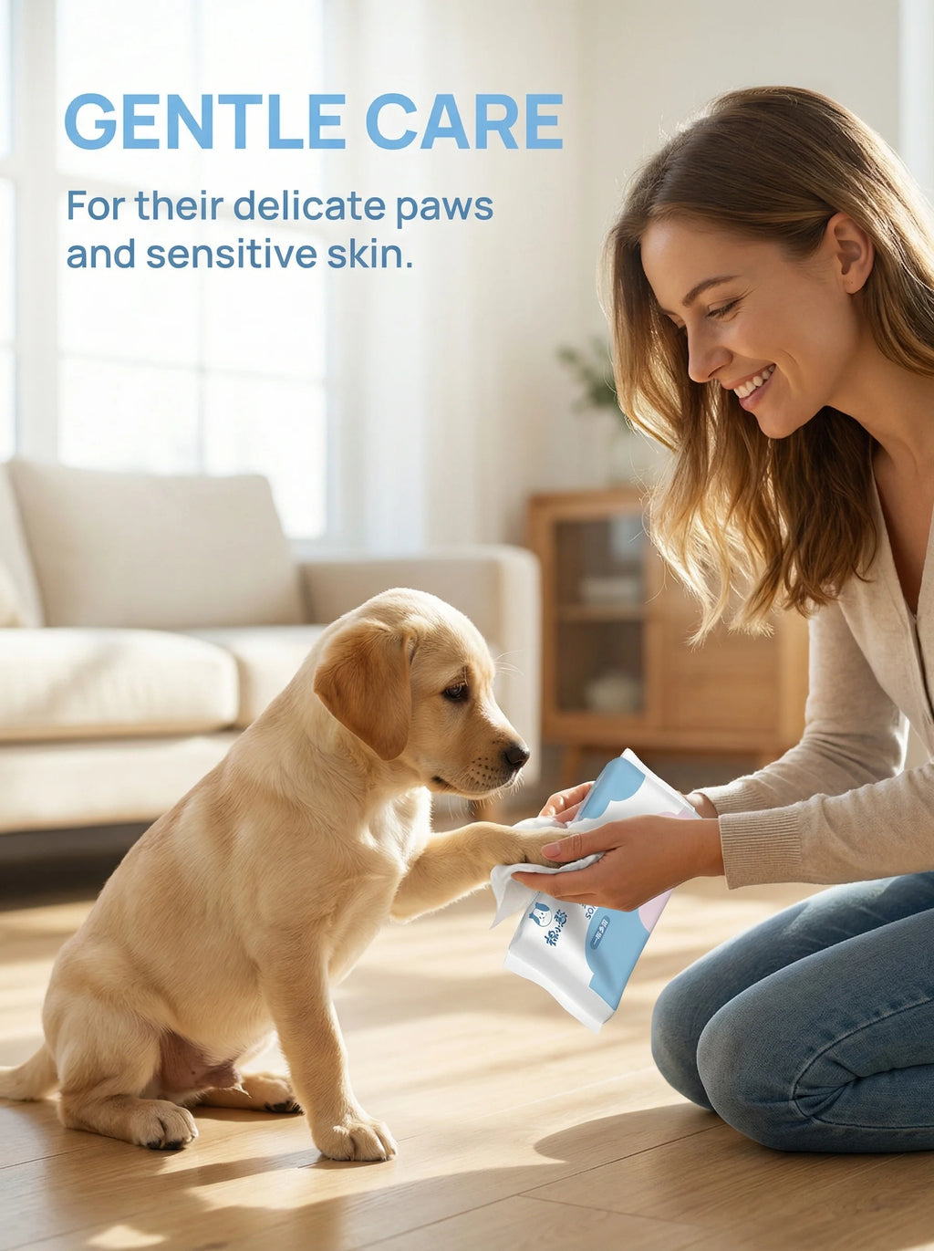 30PCS Ultra Soft Thick Disposable Pet Wipes Gentle Dog Cat Face Eye Paw Daily Cleaning Tear Stain Removal Grooming Supplies