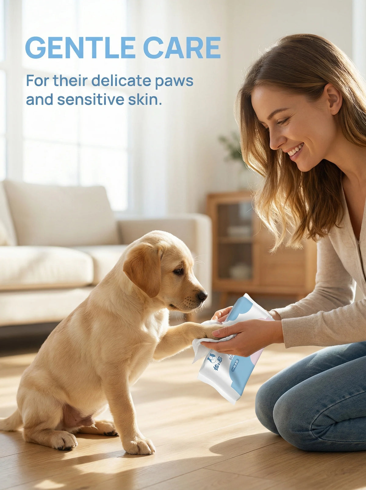 30PCS Ultra Soft Thick Disposable Pet Wipes Gentle Dog Cat Face Eye Paw Daily Cleaning Tear Stain Removal Grooming Supplies