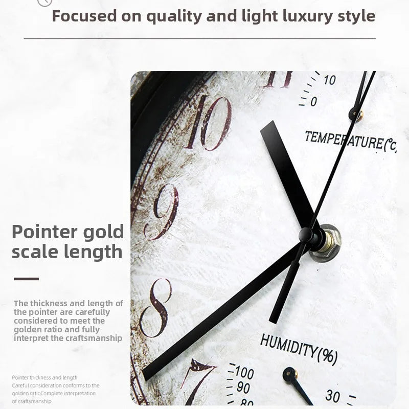 12 Inch Outdoor Waterproof Wall Clock Bathroom Kitchen Patio Shop Living Room Decorative Wall Clock Stylish Silent Wall Clock