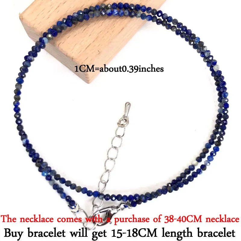 2024 New Boho 2mm Natural Stone Crystal quartz Necklace Bracelet Small Chain Ladies Fashion Accessories Charm Jewelry Accessorie